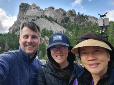 daniel with guests at mount rushmore
