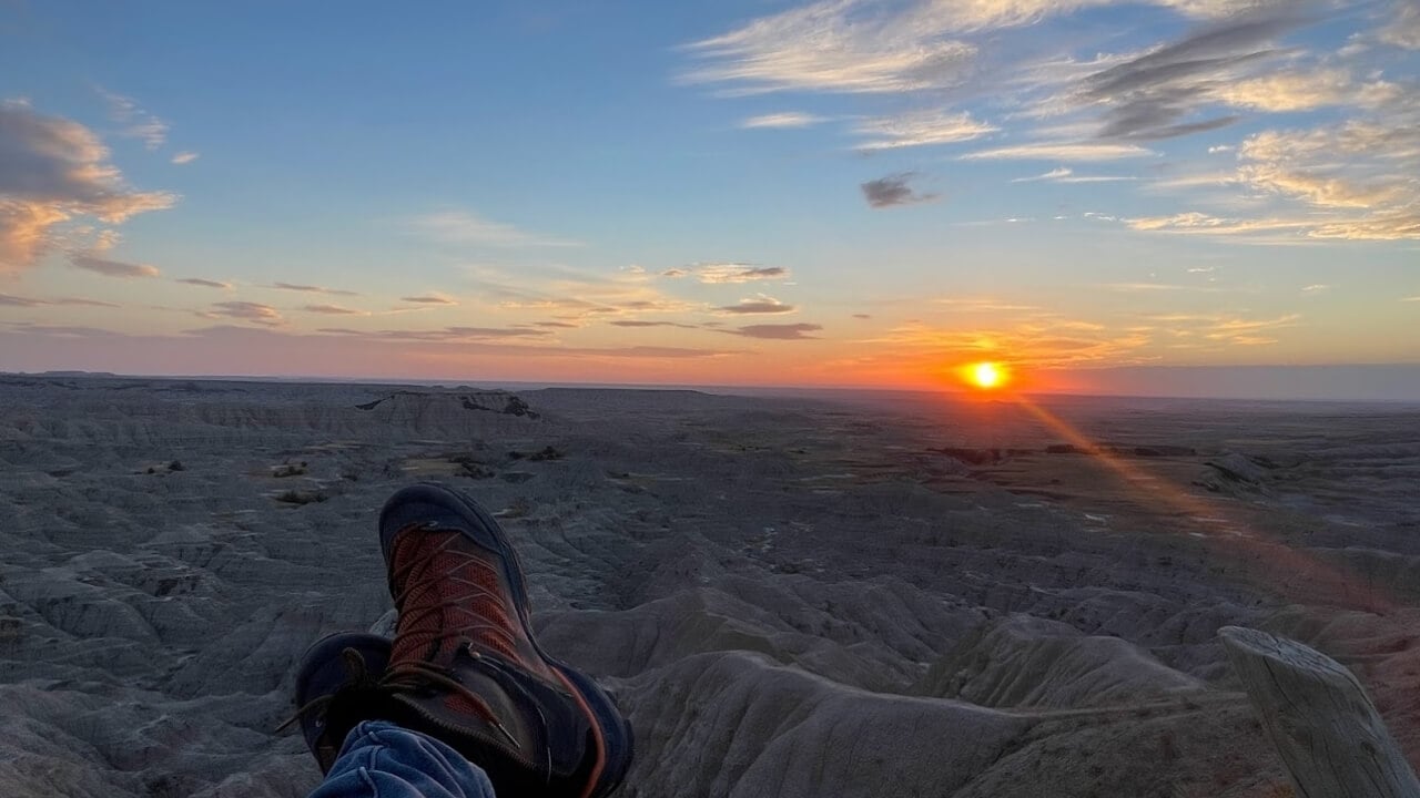 badlands national park sunset