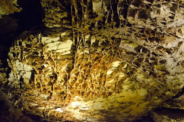 an image inside box crystal wind cave, a stunning array of unique rocks, creates a mesmerizing underground landscape.