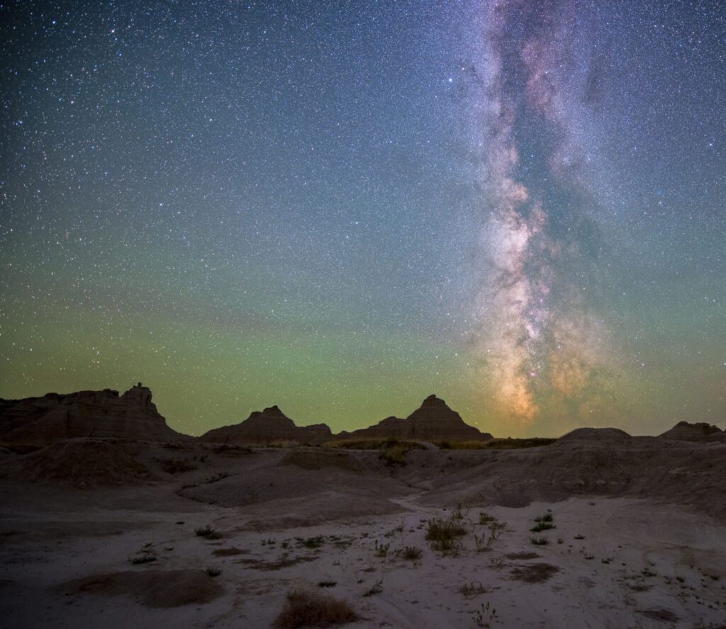 Milky Way Galaxy in Badlands National Park on Badlands Loop Road