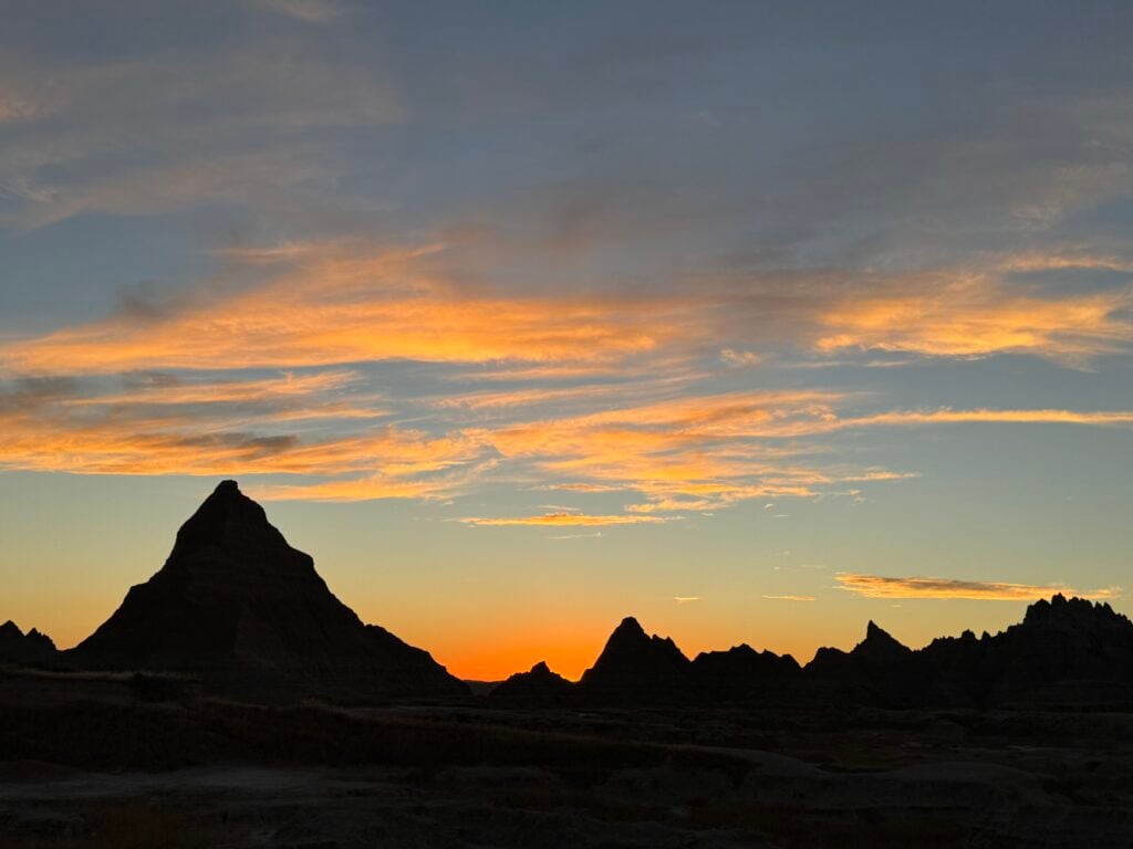 sunsets at badlands national park