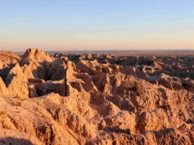 badlands sunset and golden hour tour as evening light softens across the landscape