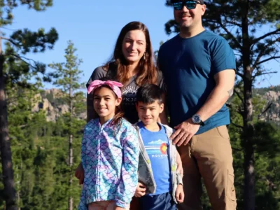 family at the cathedral spires